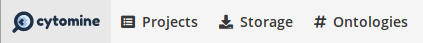 The Cytomine navigation bar