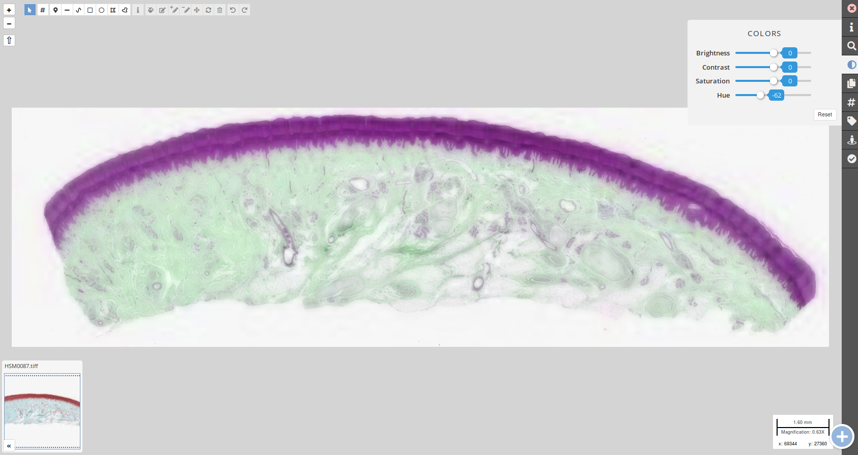 Modifying color properties of the image