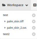 The workspace drop down menu